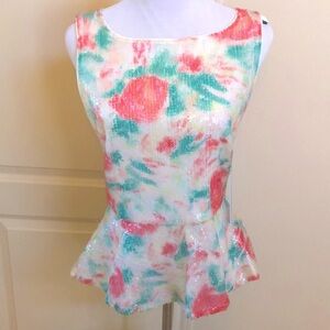 - Alice + Olivia sequined top